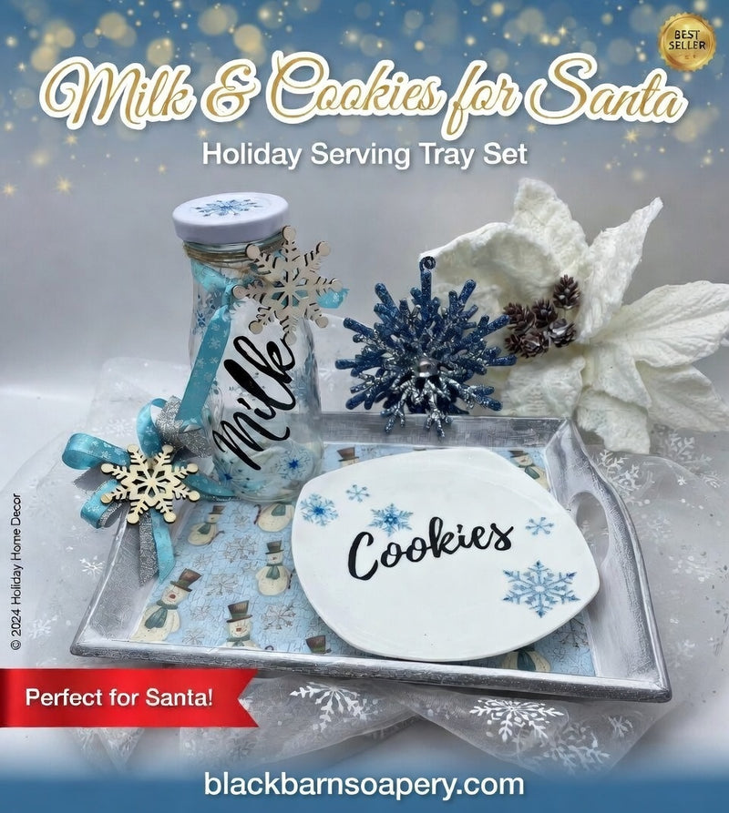 Milk and Cookies for Santa Tray