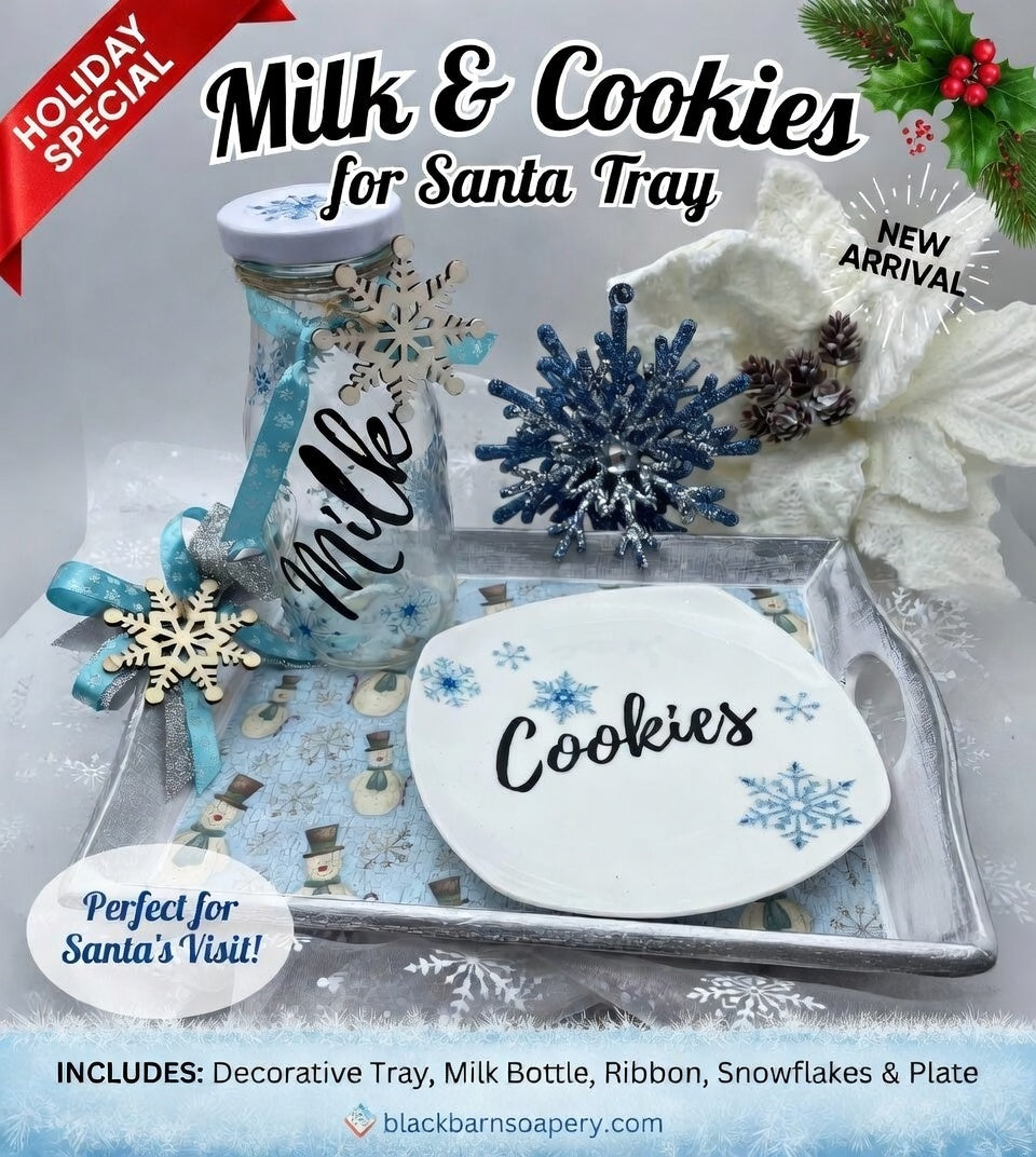 Milk and Cookies for Santa Tray