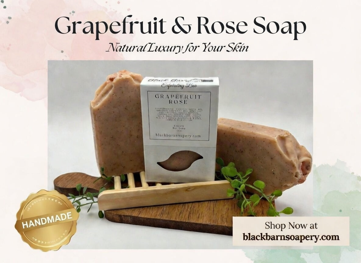 Grapefruit & Rose - Goats Milk Exfoliation Bar  Handmade Artisan Soap