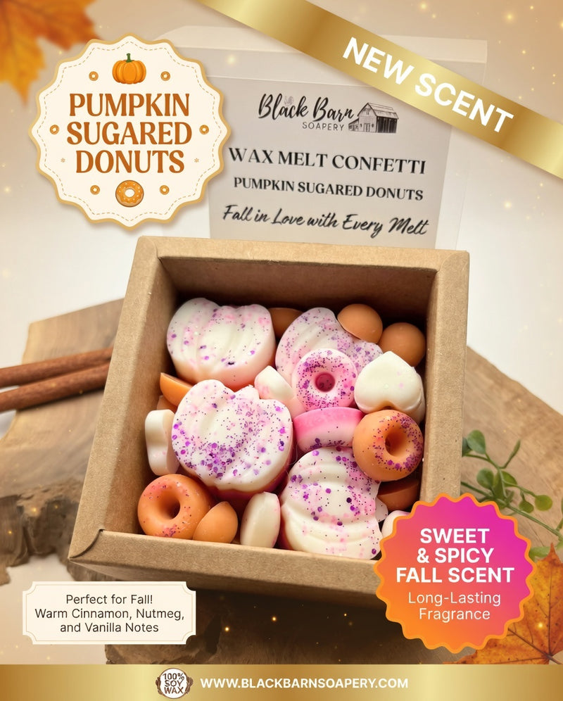Pumpkin Sugared Donuts -  Confetti Wax Melt - Gift Box