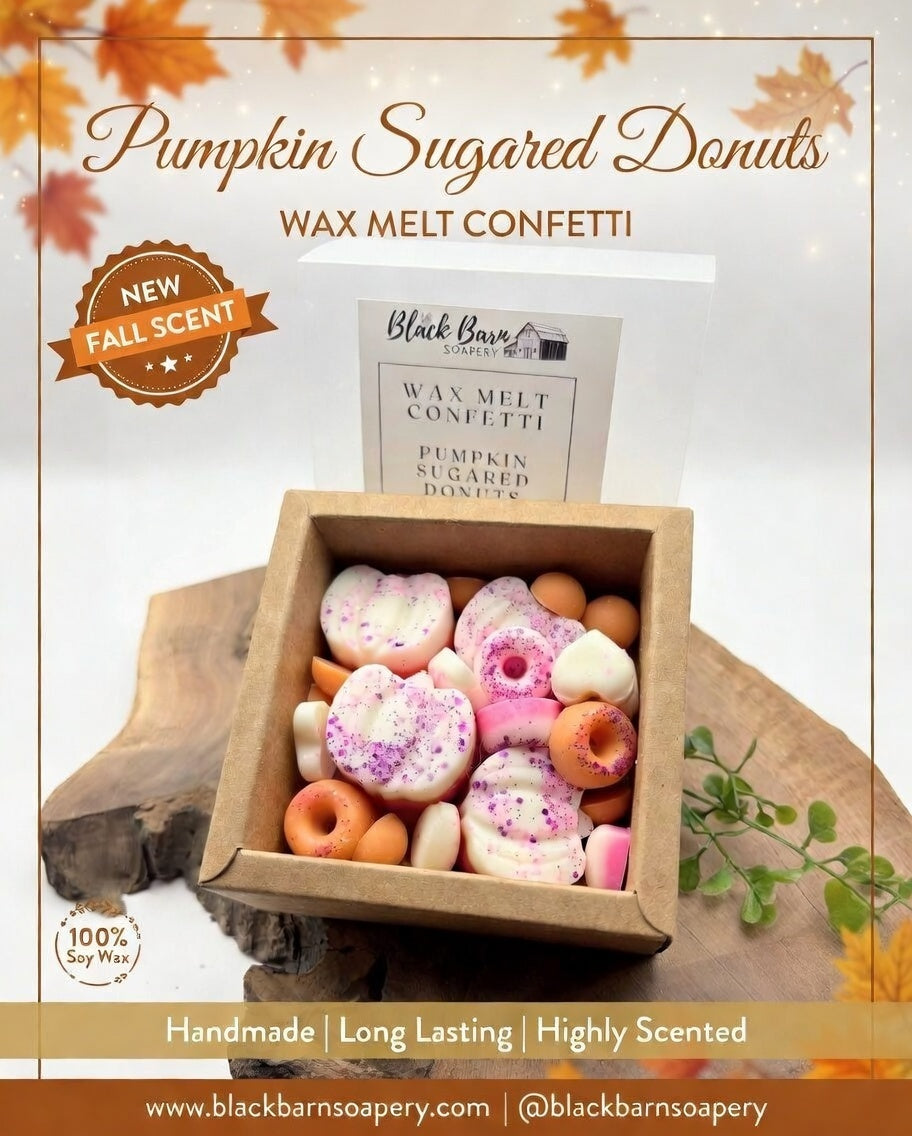 Pumpkin Sugared Donuts -  Confetti Wax Melt - Gift Box