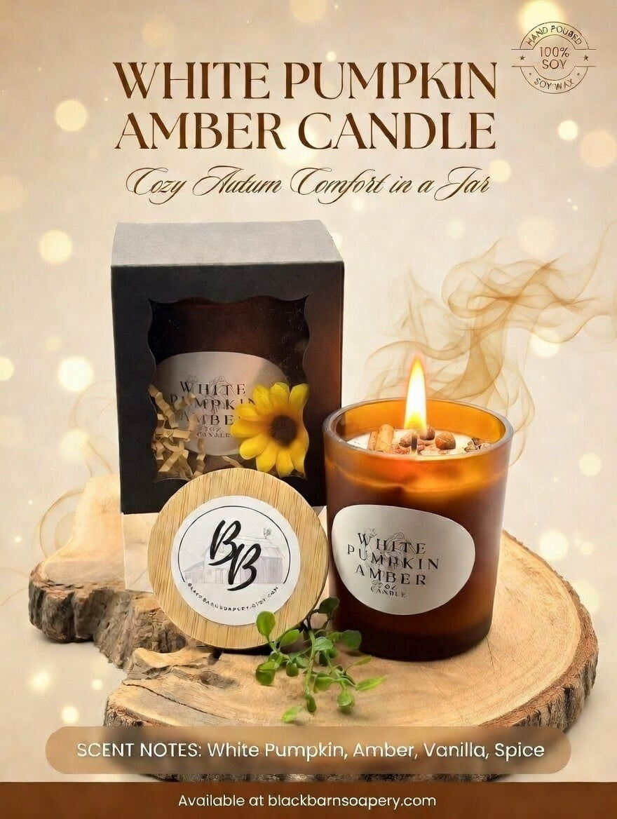 White Pumpkin Amber -  7oz Candle