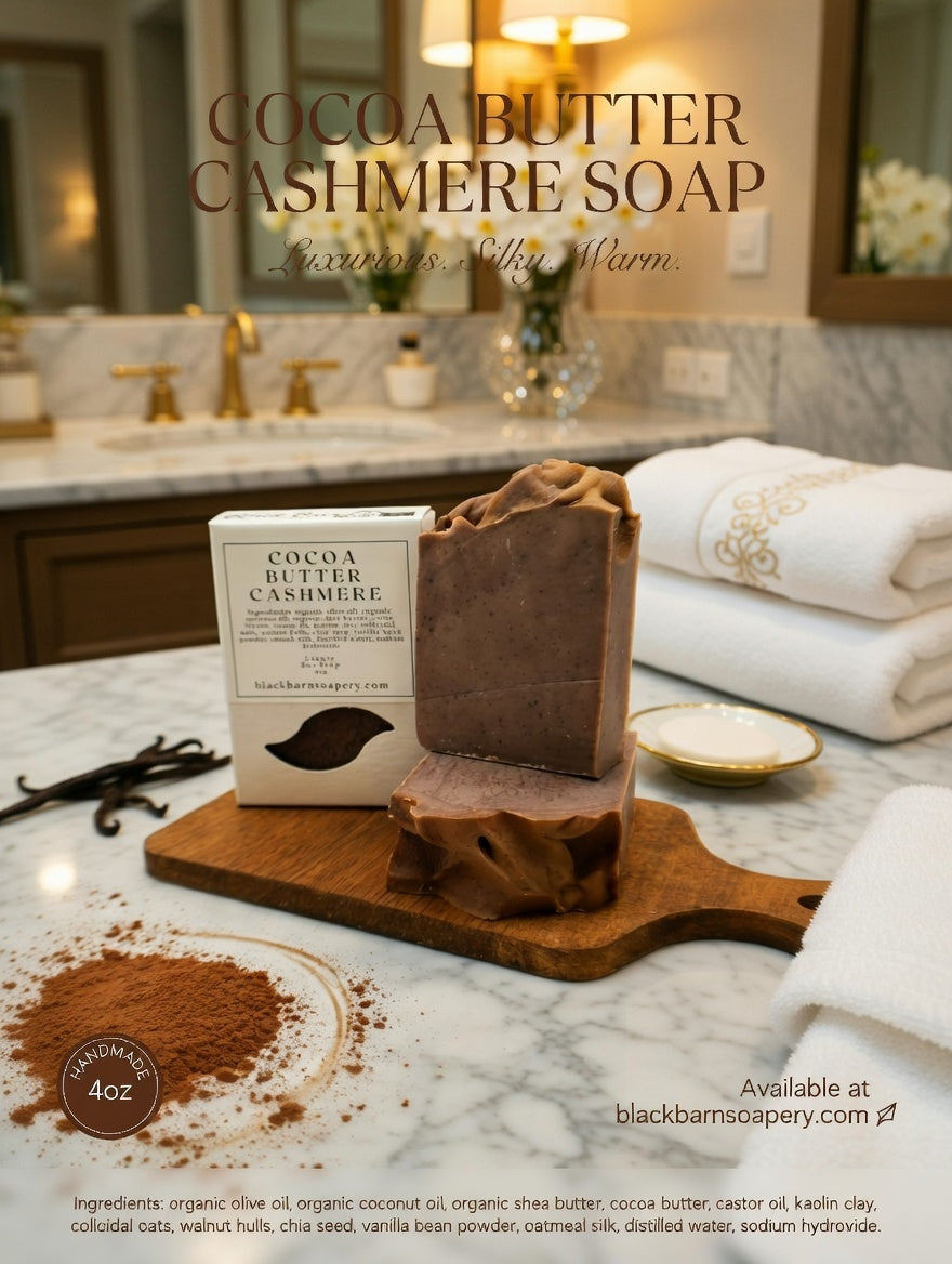 Cocoa Butter Cashmere - Exfoliation Bar  Handmade Artisan Soap