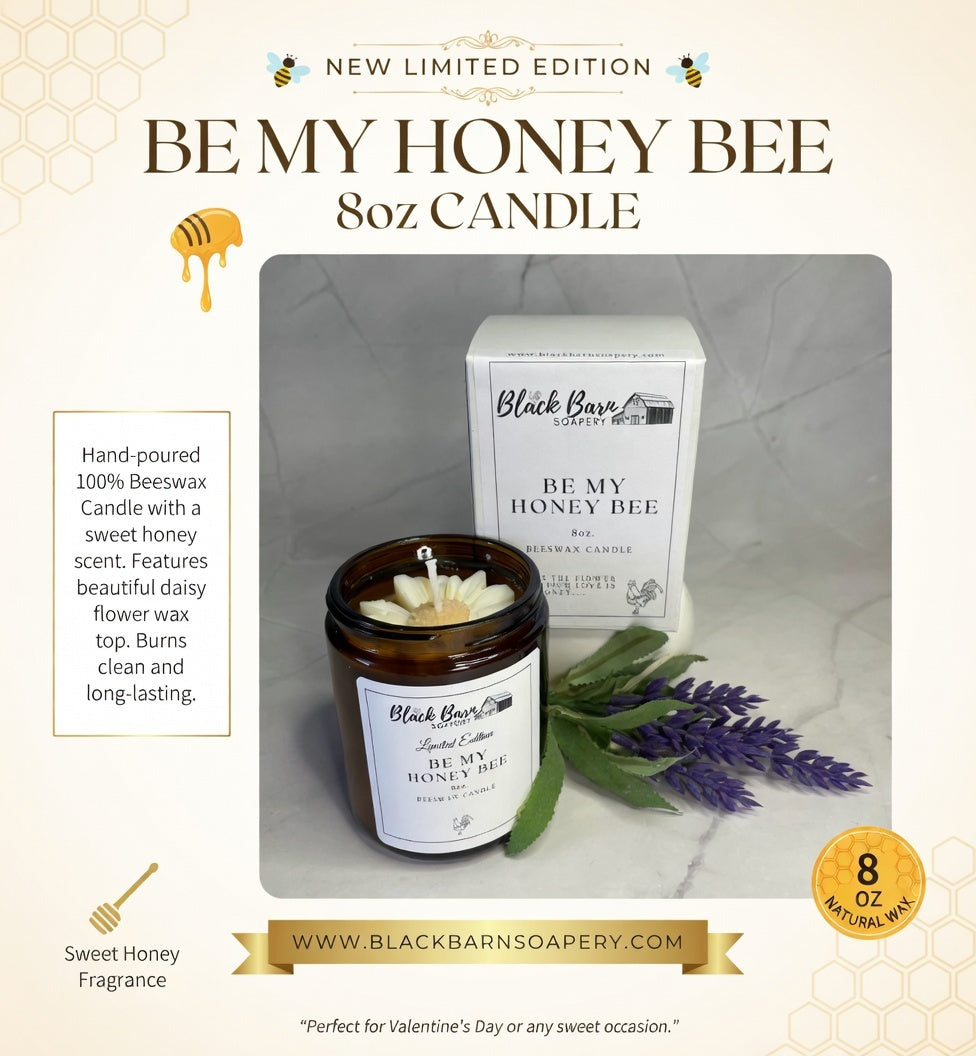 Be My Honey Bee -  8oz Beeswax Candle