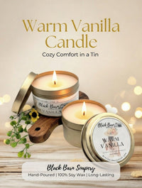 Warm Vanilla - 4oz / 8oz Candle Tin (Bohemian Fall)