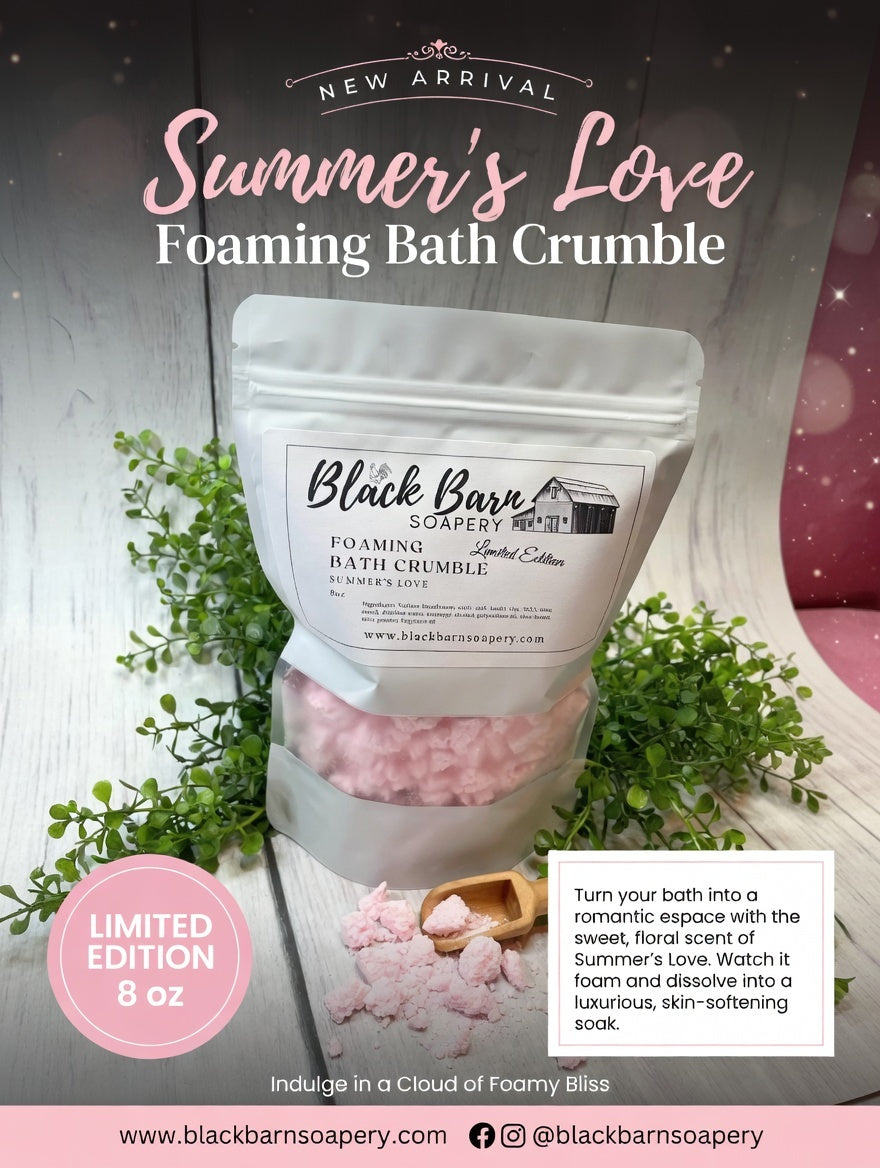 Summer's Love Foaming Bath Crumble: Fruity Romantic Scent