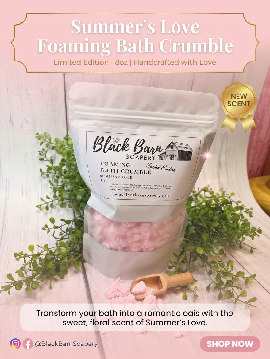 Summer's Love Foaming Bath Crumble: Fruity Romantic Scent