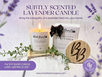 Lavender - Subtly Scented 7oz Jar Candle w/ Bamboo lid