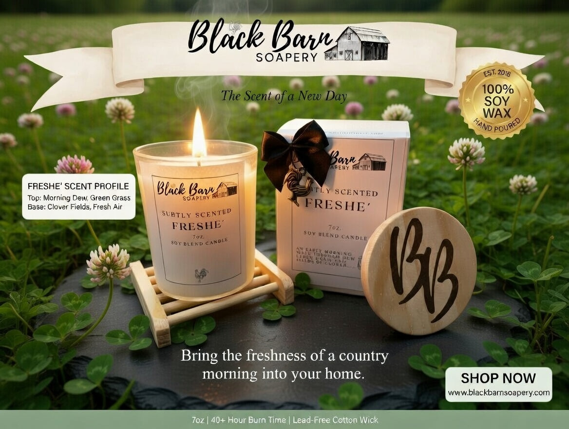 Freshe' - Subtly Scented 7oz Jar Candle w/ Bamboo lid
