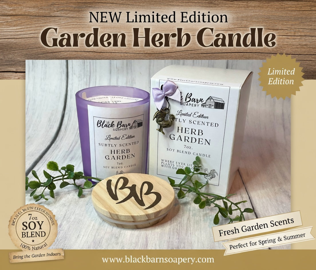 Herb Garden - Subtly Scented 7oz Jar Candle w/ Bamboo lid