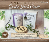 Herb Garden - Subtly Scented 7oz Jar Candle w/ Bamboo lid