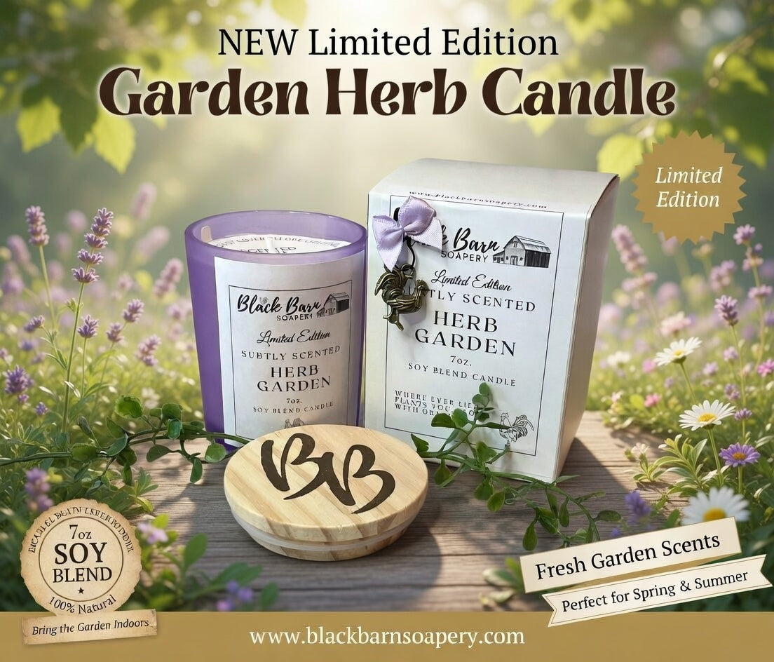 Herb Garden - Subtly Scented 7oz Jar Candle w/ Bamboo lid