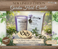 Herb Garden - Subtly Scented 7oz Jar Candle w/ Bamboo lid