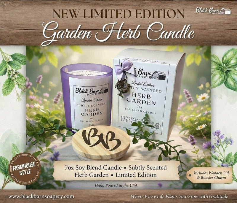 Herb Garden - Subtly Scented 7oz Jar Candle w/ Bamboo lid