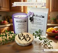 Mango Raspberry - Subtly Scented 7oz Jar Candle w/ Bamboo lid
