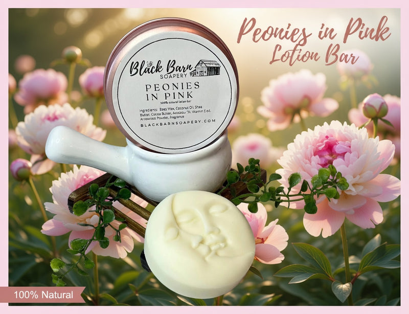 Peonies in Pink - Limited Edition All Natural - 3oz Lotion Bar