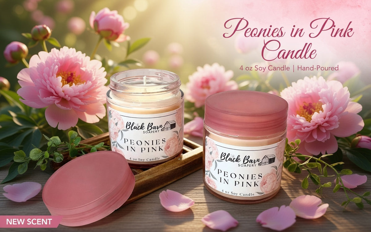 Peonies in Pink - Subtly Scented 4oz Jar Candle w/ Lid