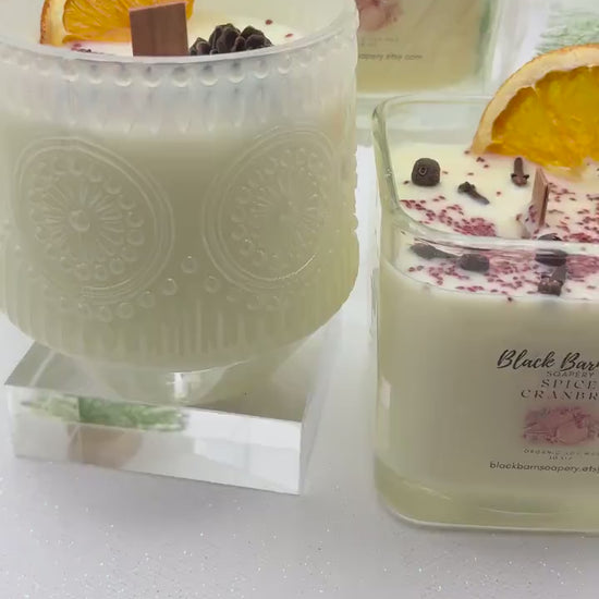 Spiced Cranberry  -  12 oz Wood wick Candle