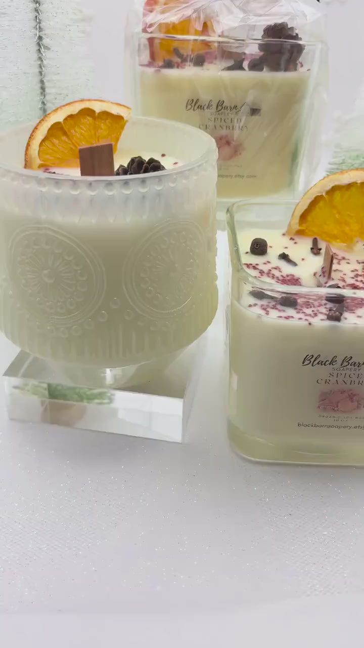 Spiced Cranberry  -  12 oz Wood wick Candle