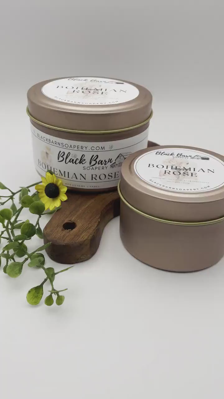 Bohemian Rose - 4oz / 8oz Candle Tin (Bohemian Fall)