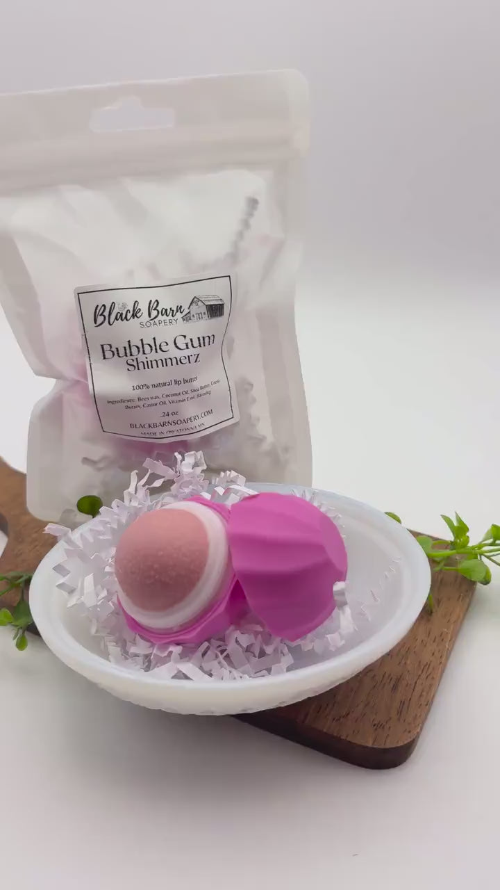 Bubble Gum Shimmerz - Beeswax Lip Butter