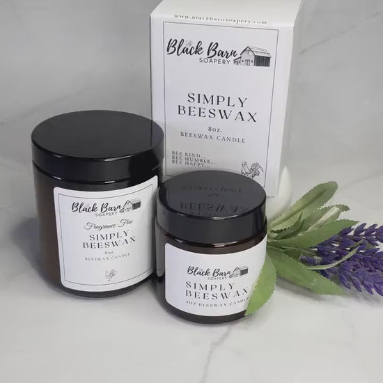 Beeswax Candle - 8oz.  100% USA Beeswax -  Fragrance Free