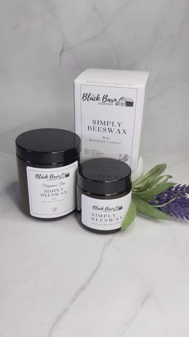 Beeswax Candle - 8oz.  100% USA Beeswax -  Fragrance Free