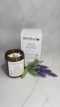 Wild Peach Poppies -  8oz Beeswax Candle