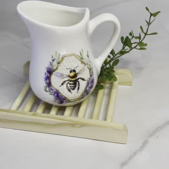 Farmhouse 4 oz. Bee Embellished Porcelain Bell Creamer