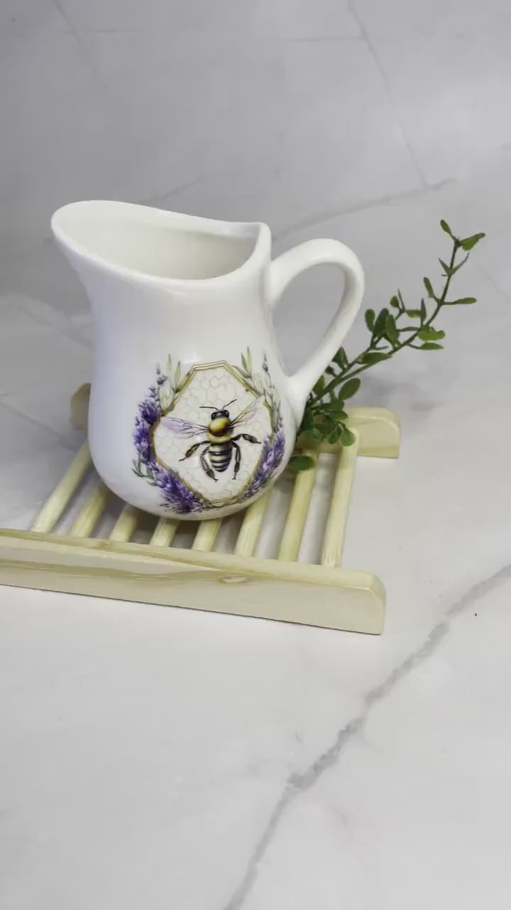 Farmhouse 4 oz. Bee Embellished Porcelain Bell Creamer