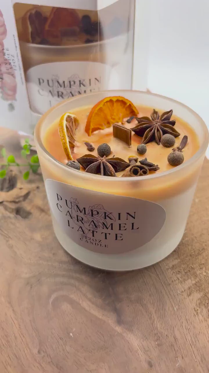 Pumpkin Caramel Latte -  BBW Type 12 oz Wood wick Candle