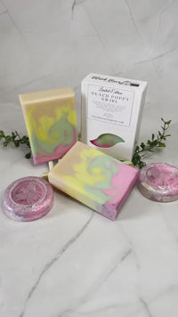 Peach Poppy Swirl - Handmade Artisan Soap