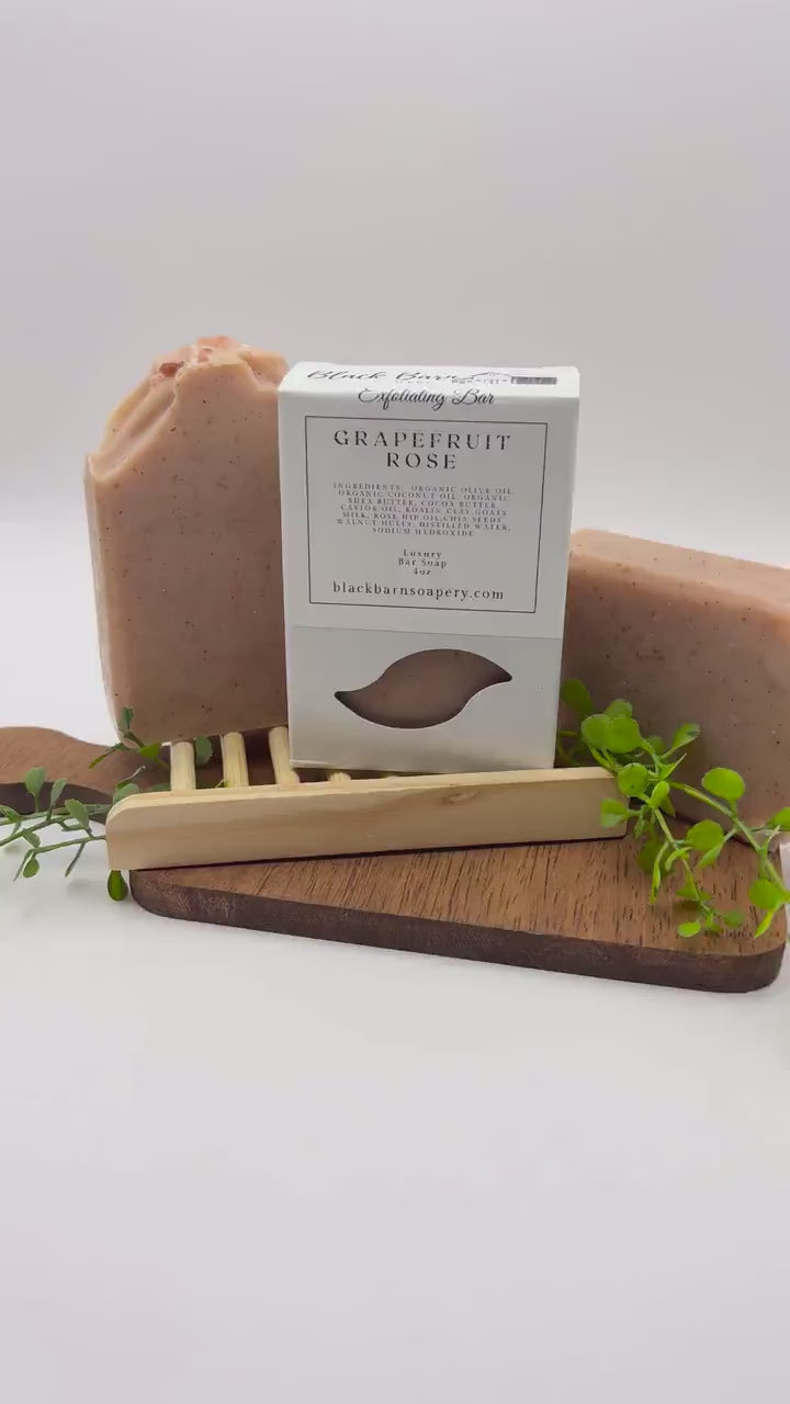 Grapefruit & Rose - Goats Milk Exfoliation Bar  Handmade Artisan Soap
